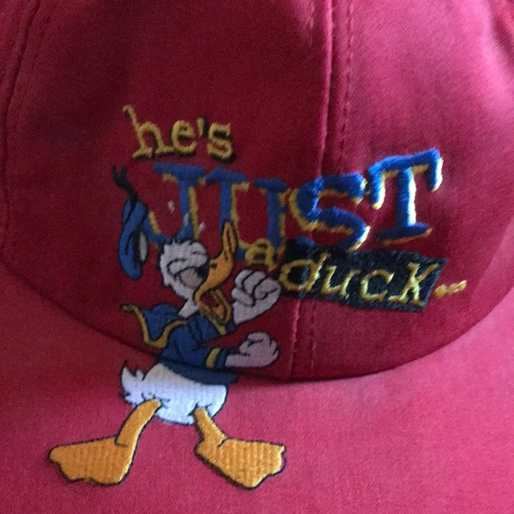 Disney Red Donald Duck Embroidered Baseball Cap